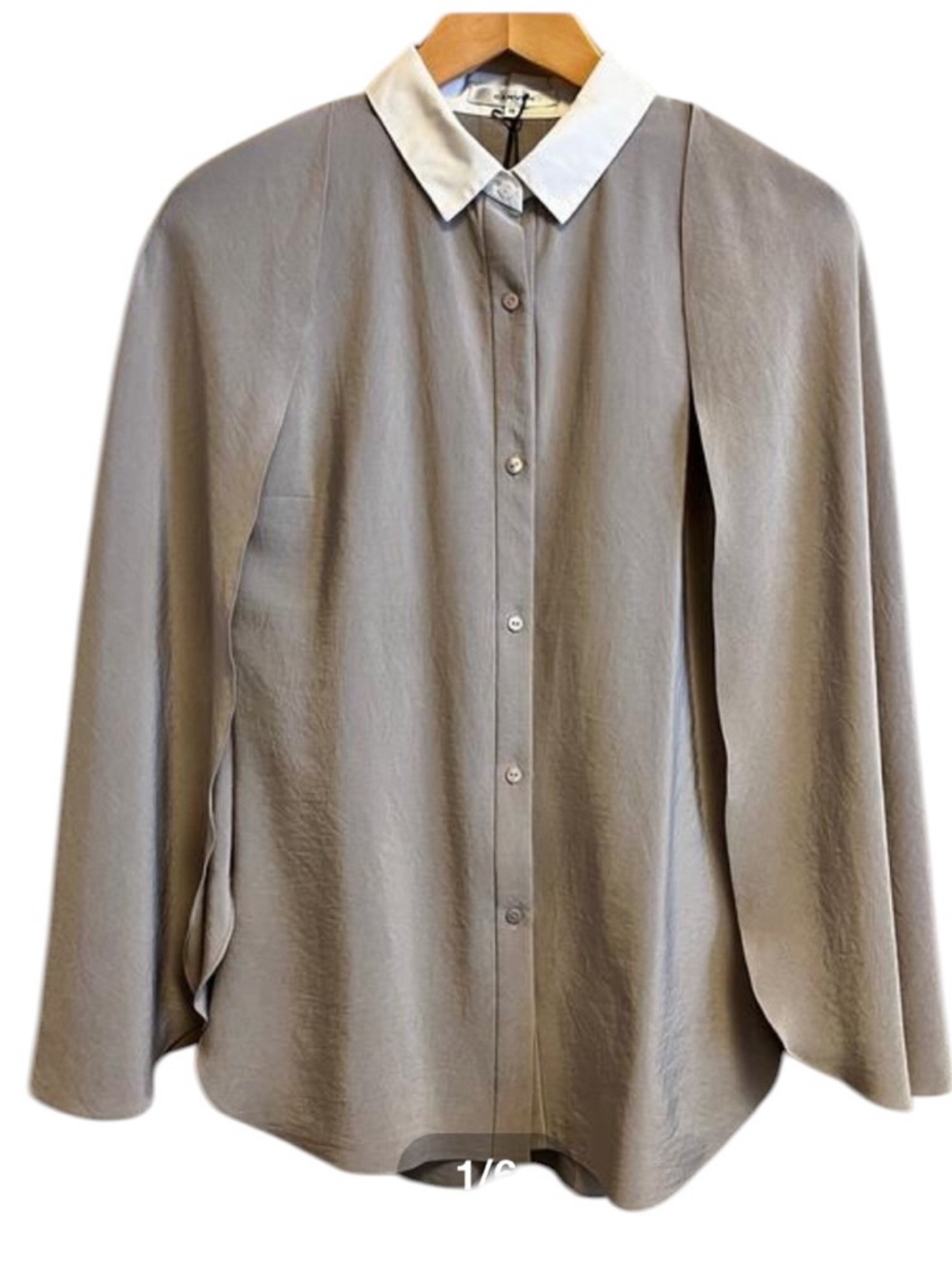 Carven silk blouse with built-in cape size 38/med
